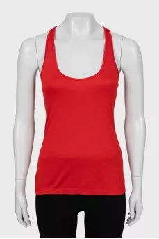 Red slim fit tank top