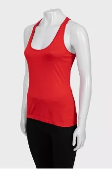 Red slim fit tank top