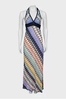 Knitted sundress with a side slit