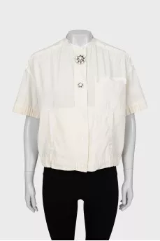 Beige short sleeve shirt