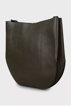 Leather crossbody shopping bag