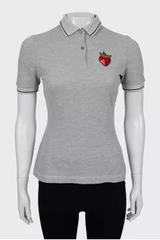 Fitted polo with patch