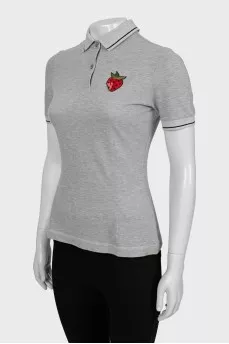 Fitted polo with patch