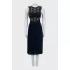 Pleated dress with mesh inserts