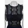 Pleated dress with mesh inserts