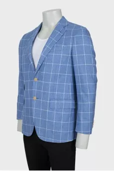 Men's blue checkered jacket