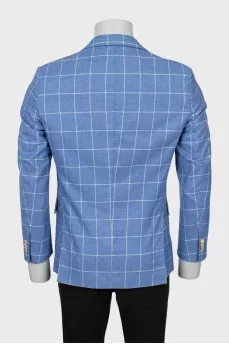 Men's blue checkered jacket