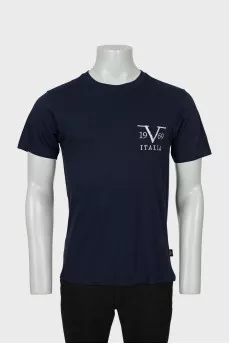 Men's T-shirt with white embroidered logo