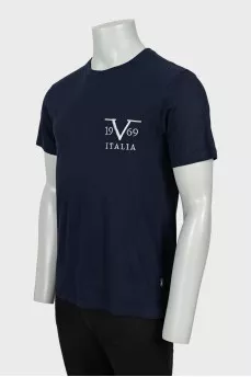 Men's T-shirt with white embroidered logo