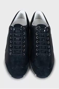 Men's leather and suede sneakers with tag