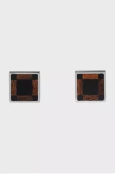 Men's cufflinks with checkered print