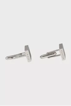 Men's cufflinks with checkered print