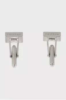 Men's cufflinks with checkered print