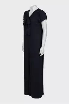Short sleeve jumpsuit with tie