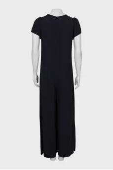 Short sleeve jumpsuit with tie