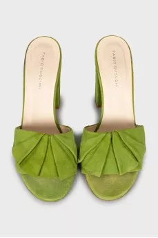 Green suede sandals