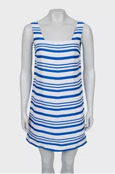 Striped A-line mini dress