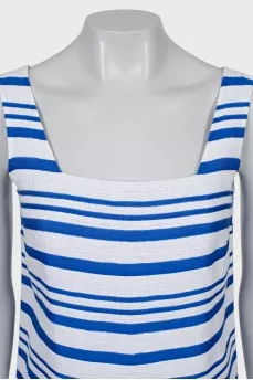 Striped A-line mini dress