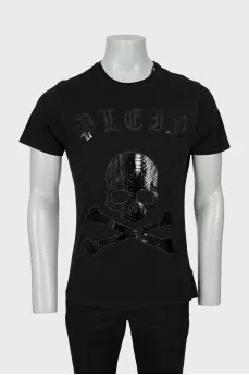 Men's black T-shirt with skull