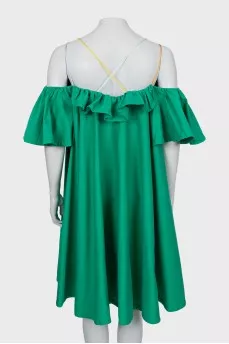 Green off-shoulder dress