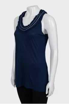 Blue A-line tank top