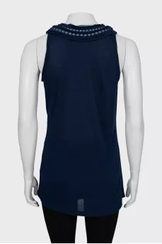 Blue A-line tank top