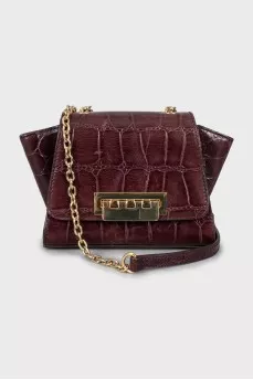 Mini bag with embossed leather