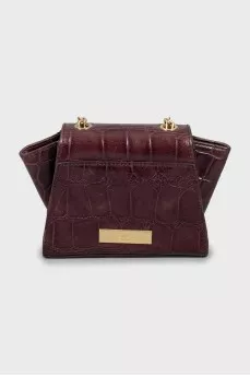 Mini bag with embossed leather