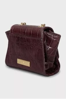 Mini bag with embossed leather