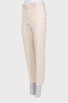 Beige tapered trousers