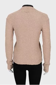 Beige cardigan with zipper