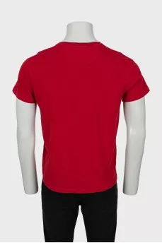 Men's red T-shirt with logo