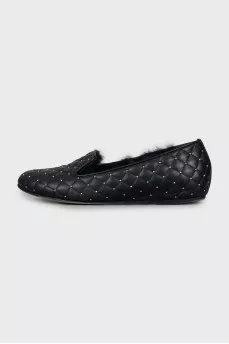 Insulated ballet shoes with rhinestones