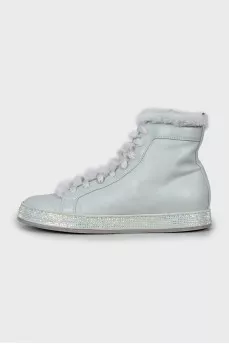 Insulated blue boots