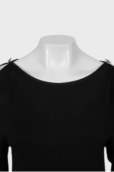 A-line dress with button sleeves