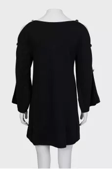 A-line dress with button sleeves