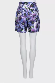 Printed high-waist shorts