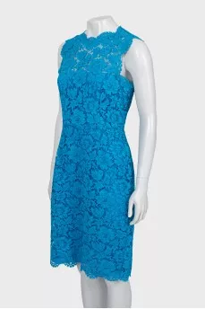Openwork blue dress