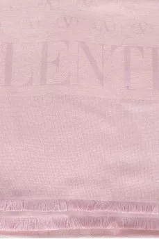 Pink scarf decorated with fringe