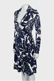 Silk wrap dress in floral print