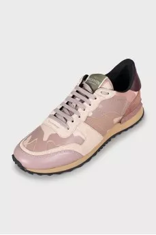 Combination sneakers with military print
