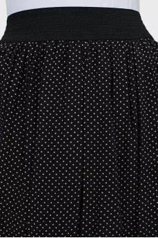 Silk mini skirt with polka dots