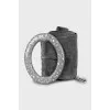 Suede belt with rhinestone buckle