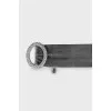 Suede belt with rhinestone buckle