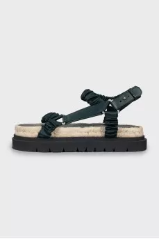 Textile sandals with chunky soles