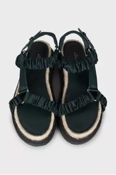 Textile sandals with chunky soles