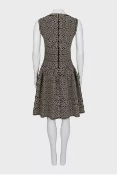 Printed dress with plunging neckline