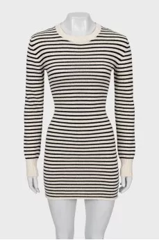 Striped dress with open back