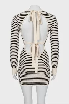 Striped dress with open back