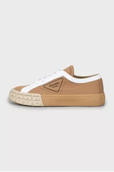 Textile sneakers with brand logo